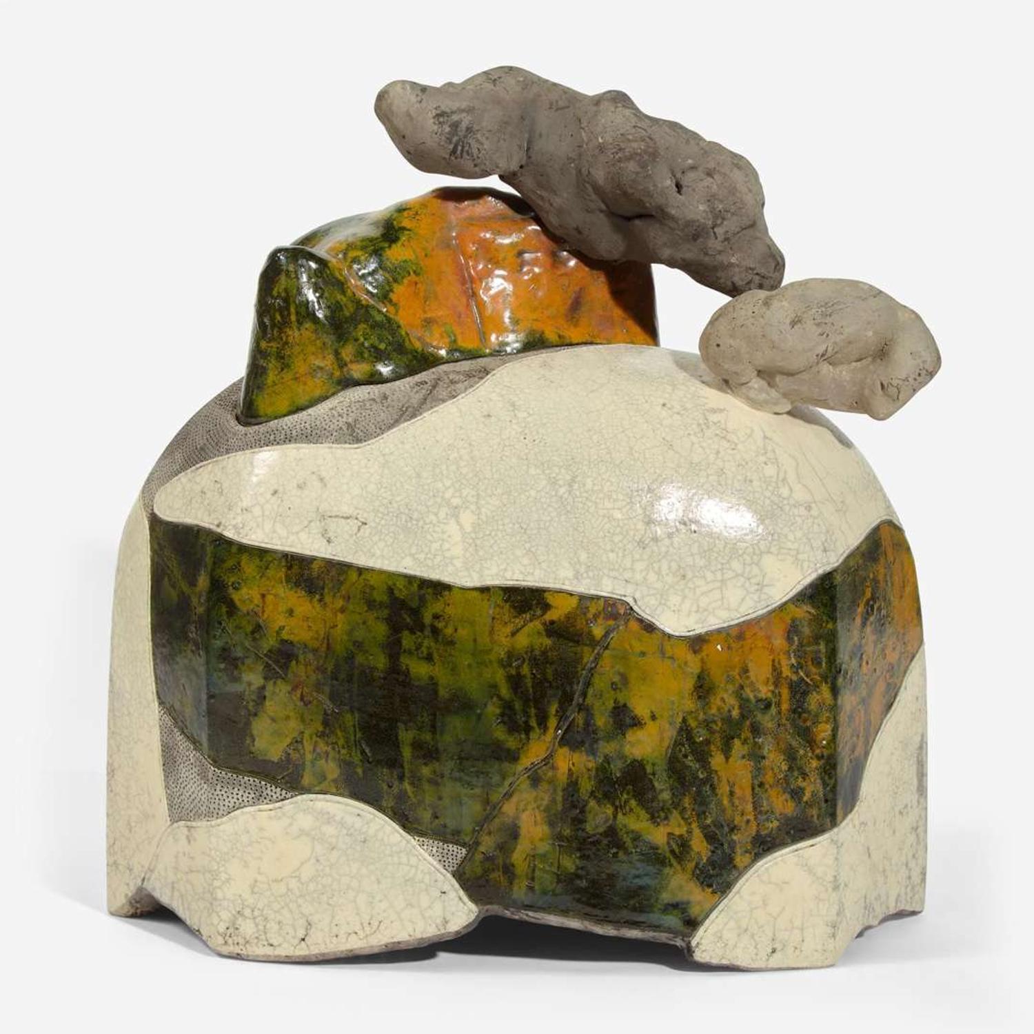 Wayne Higby (American, b. 1943) "Calico Canyon Overlook" Lidded Vessel, USA, 1976