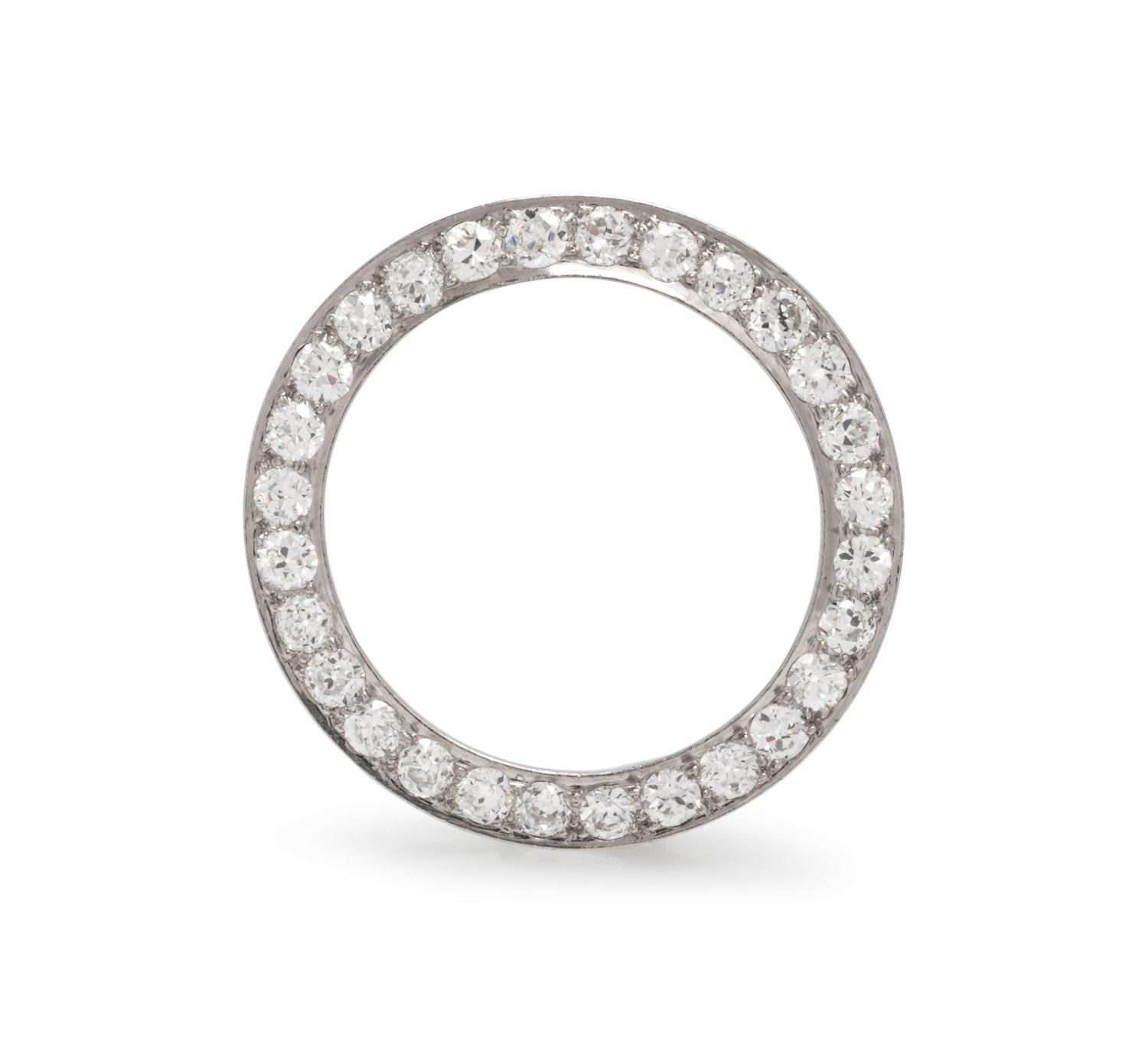 Platinum and Diamond Circle Brooch