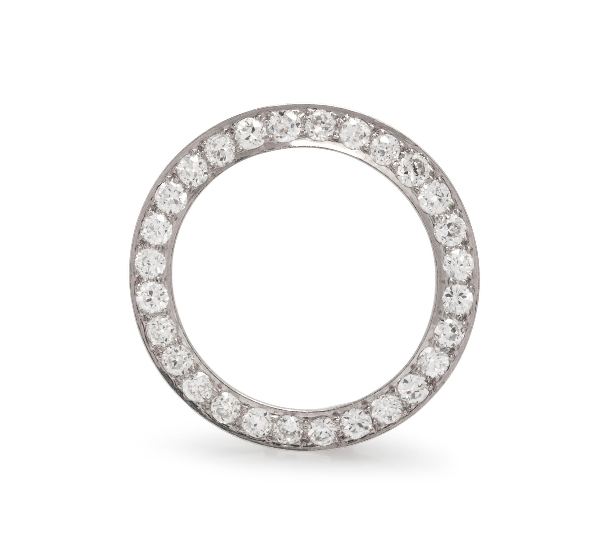 Platinum and Diamond Circle Brooch