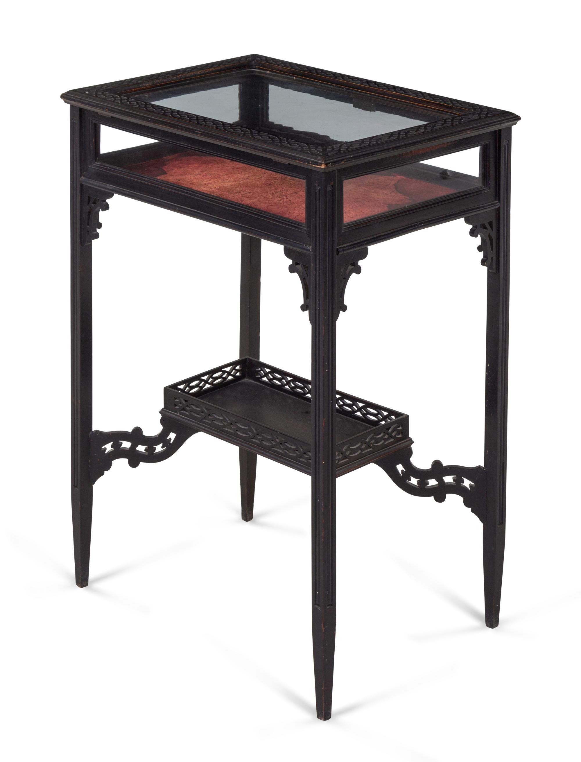 A Victorian Chinese Chippendale Style Vitrine Table