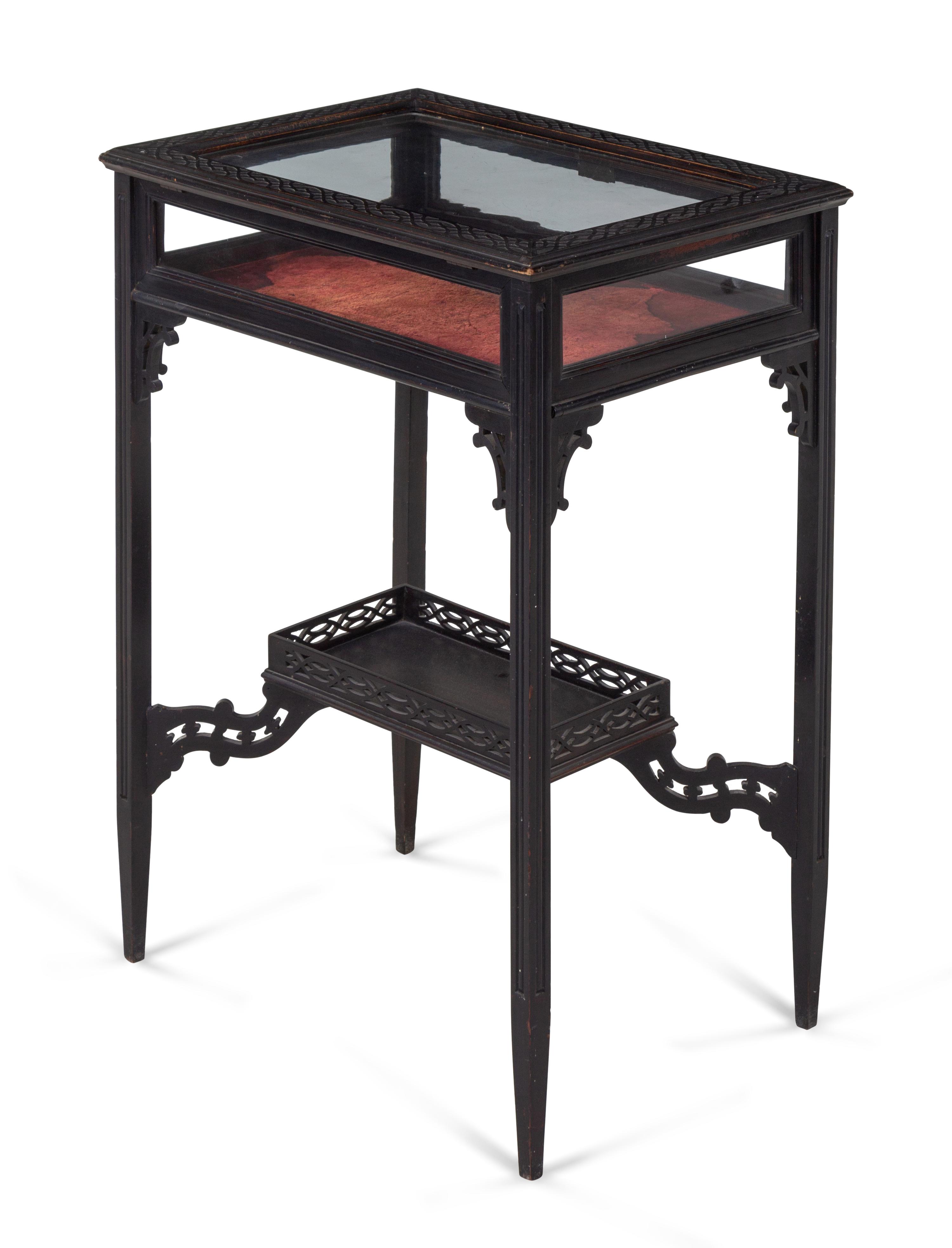 A Victorian Chinese Chippendale Style Vitrine Table