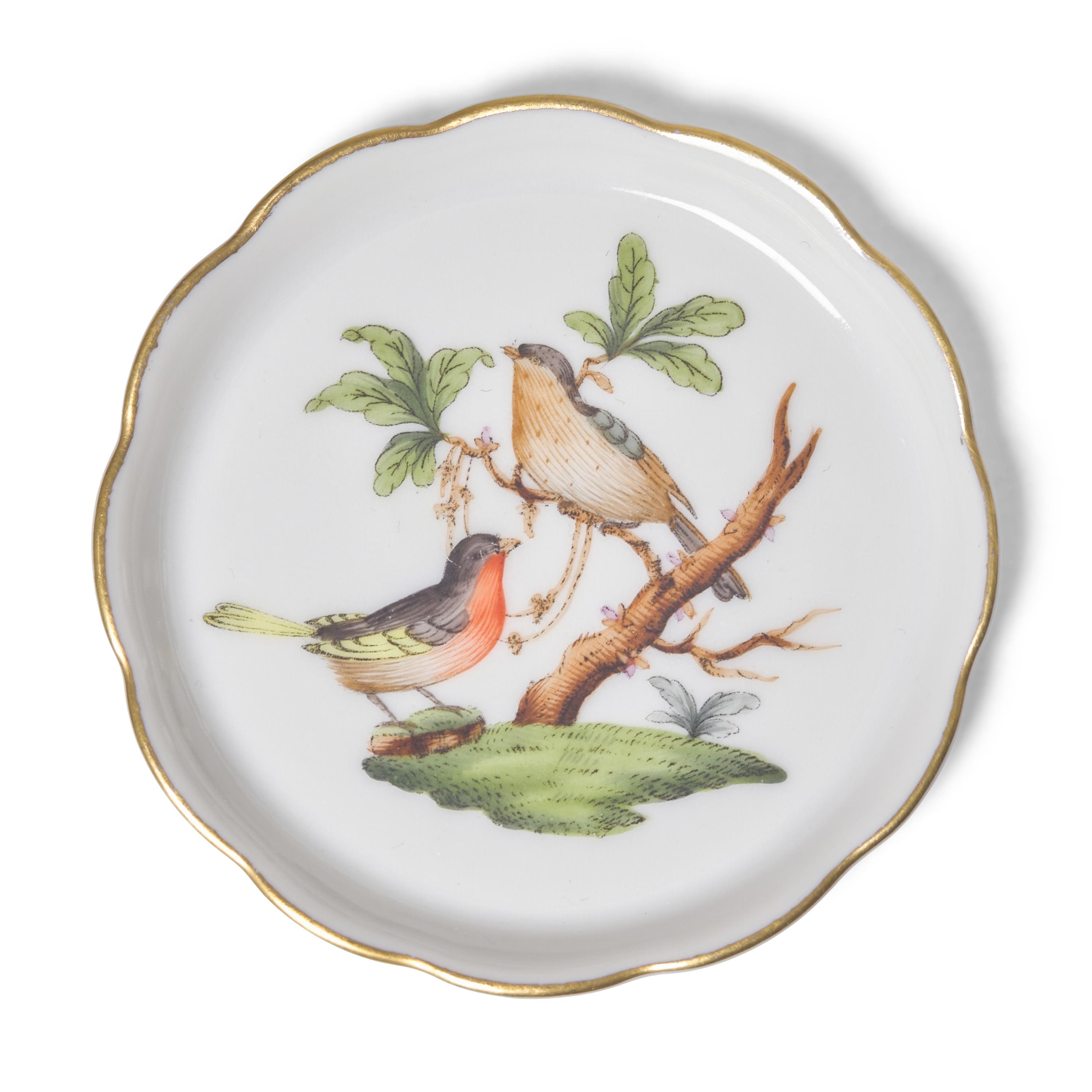 An Extensive Herend Rothschild Bird Porcelain Dinner Service