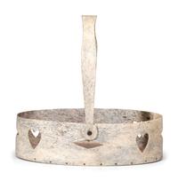 A Carved and Pierced Whale Bone Swing-Handle Basket