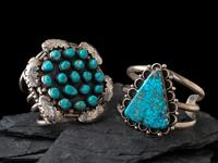 Navajo Silver and Turquoise Cuff Bracelets