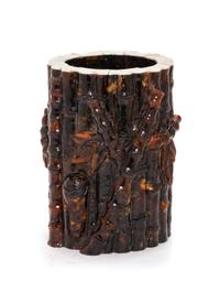 A Chinese Agate Brushpot, Bitong Diameter 4 1/8 inches. — 20TH CENTURY