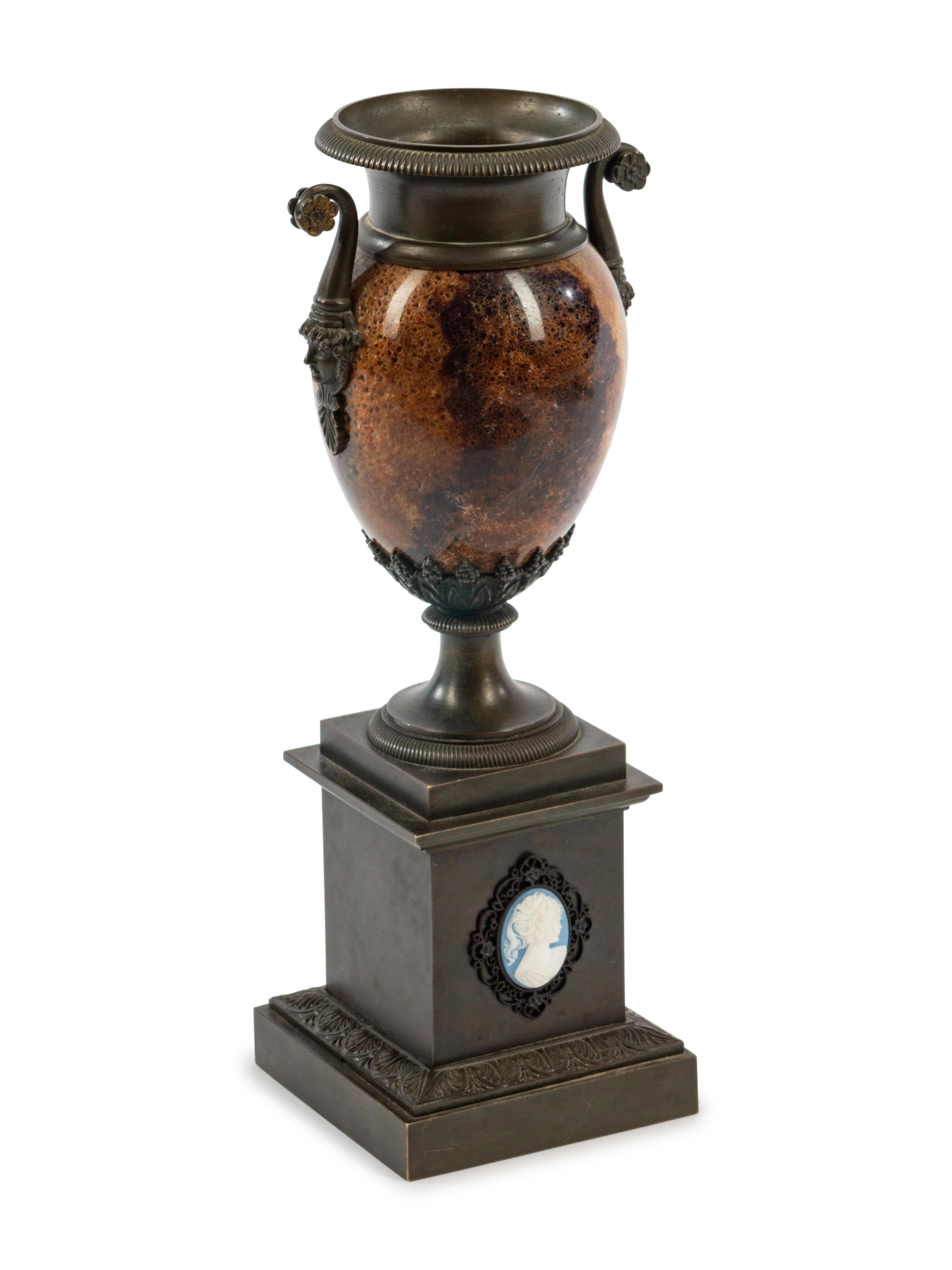 An English Bronze Mounted Blue John Urn