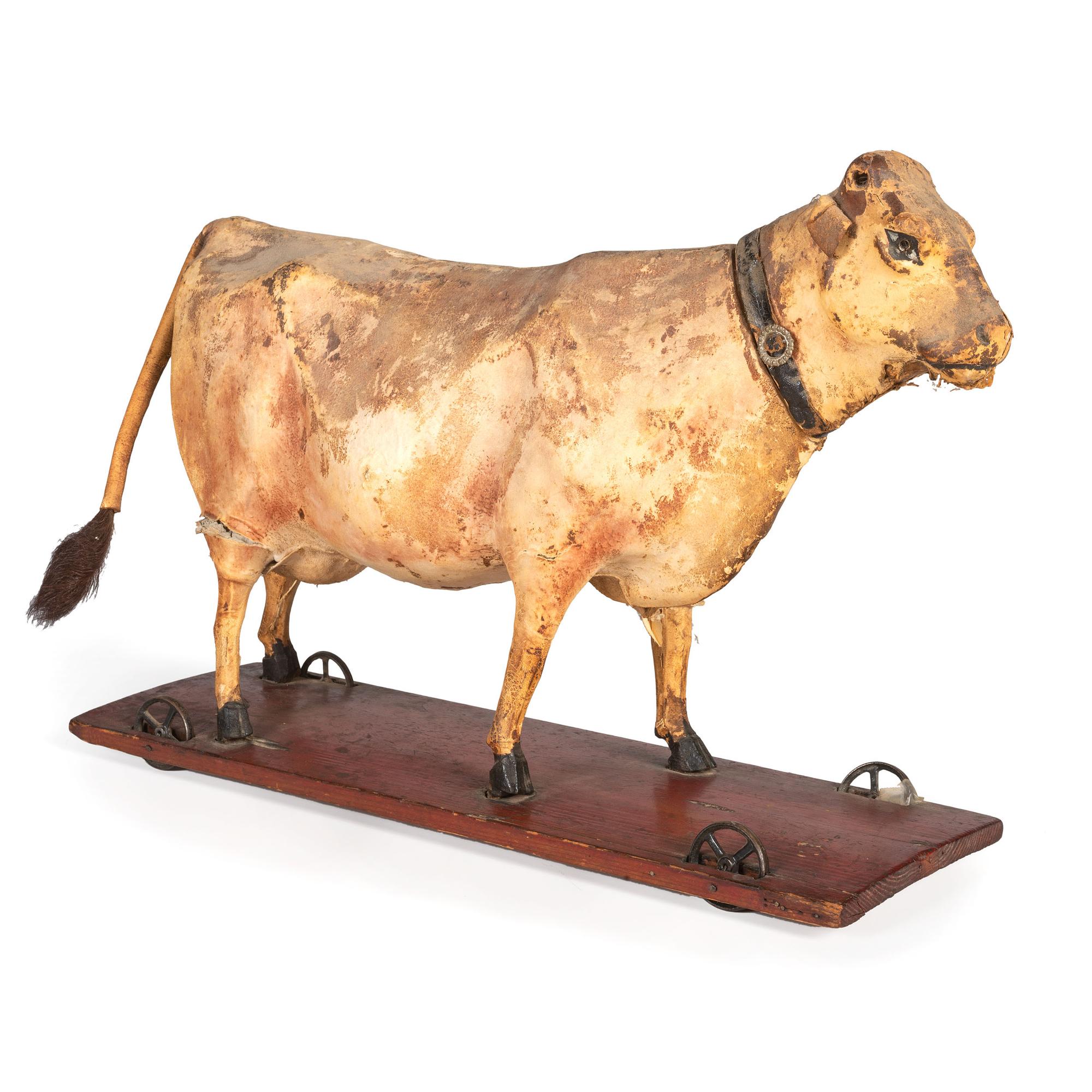 Three Hide-Covered Cow Pull Toys