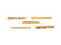 COLLECTION OF SIGNED YELLOW GOLD TIE BARS