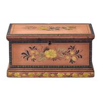 A Federal Parcel-Gilt, Paint and Stencil-Decorated Poplar Documents Box