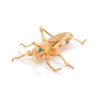 YELLOW GOLD GRASSHOPPER BROOCH
