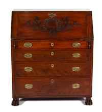 A Chippendale Style Carved Mahogany Fall Front Desk — 19TH CENTURY