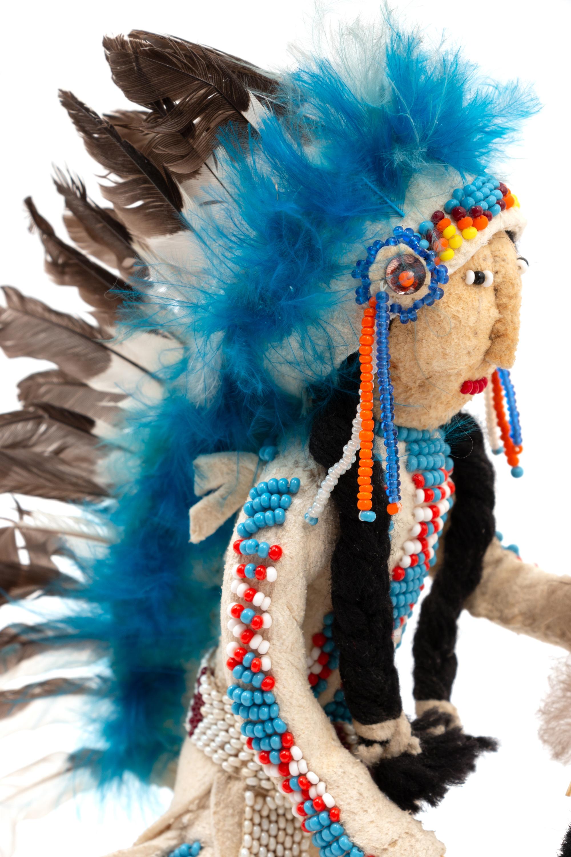 Plateau Beaded Hide Dolls, on Horseback