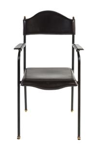 A Jacques Adnet Armchair Height 35 x width 21 1/2 x depth 18 inches.