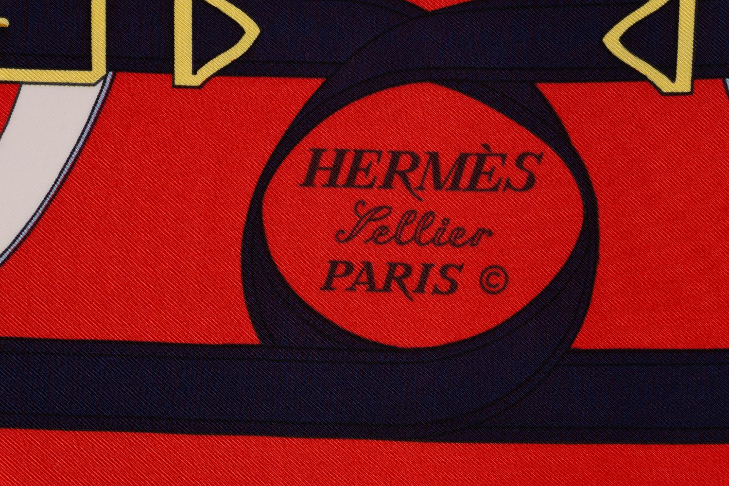 Group of Seven Designer Scarves by Hermès, Gucci, and Celine