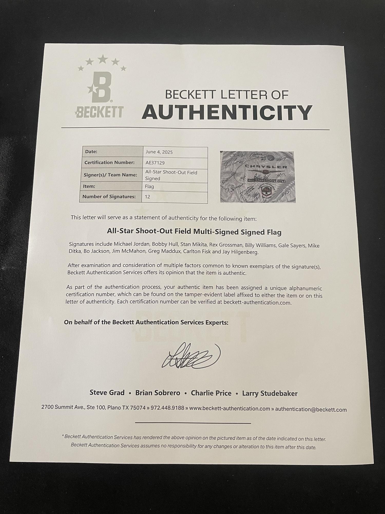 A 2004 Chrysler All-Star Golf Shootout Signed Autograph Golf Flag Including Michael Jordan (Beckett Authentication Services Letter)