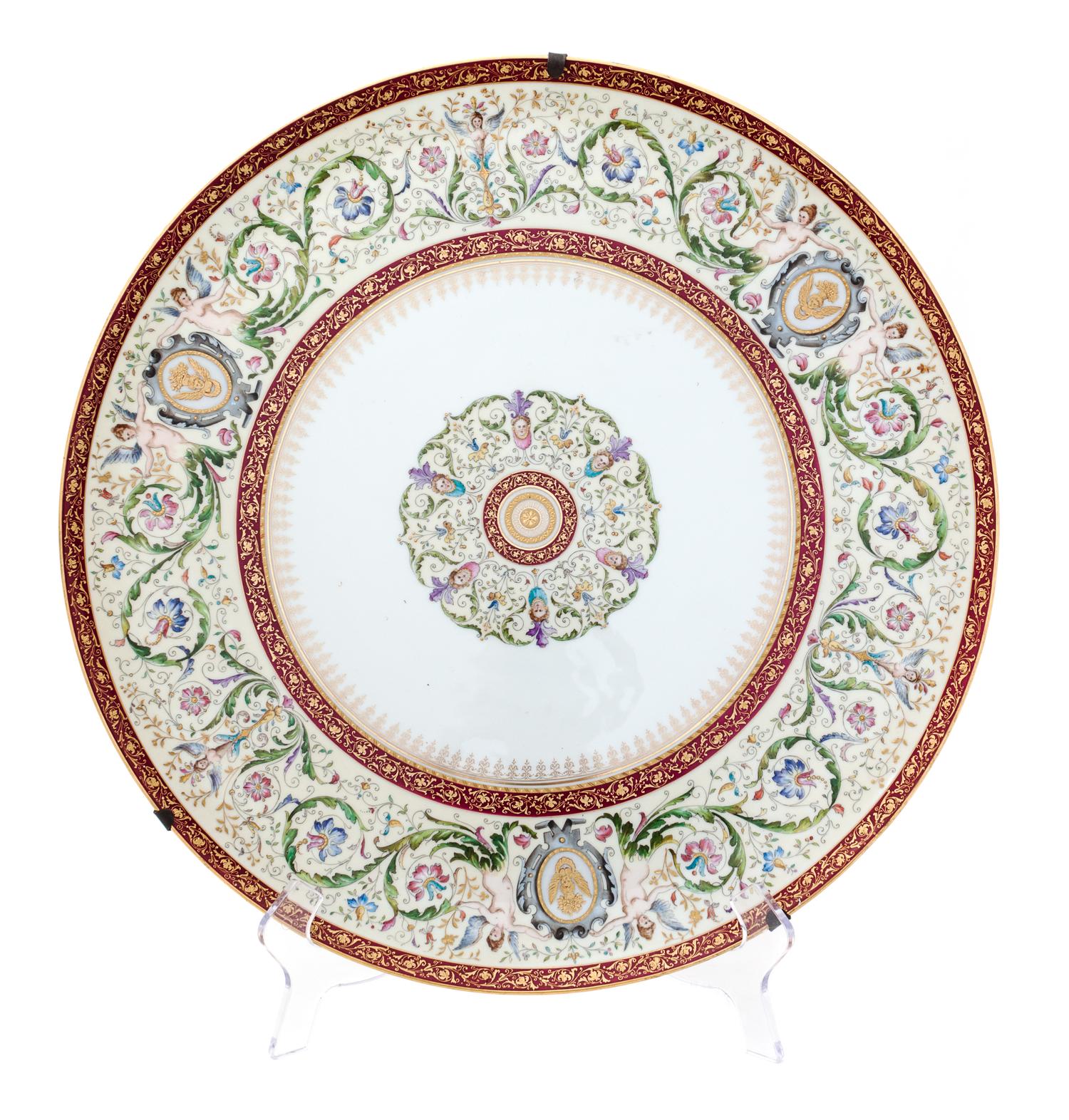 A Royal Vienna Porcelain Charger Diameter 18 3/4 inches. — 19TH CENTURY