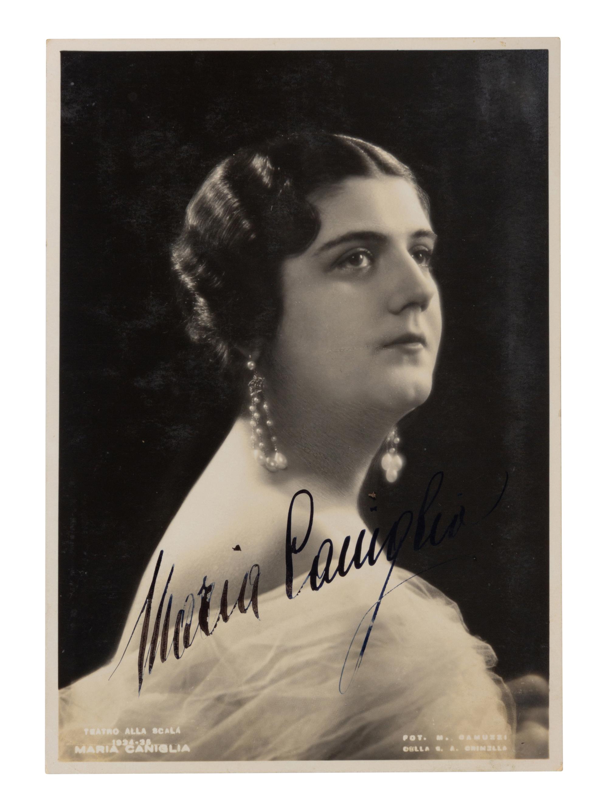 [20TH-CENTURY OPERA SINGERS]. A group of 6 photographs and photographic postcards of opera singers from the 1930s, most signed, comprising images of: