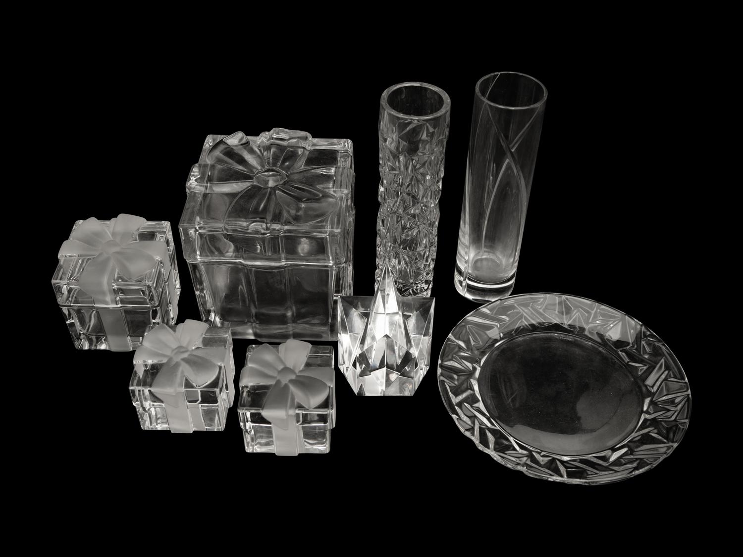 Eight Tiffany and Co. Glass Articles — 20th Century