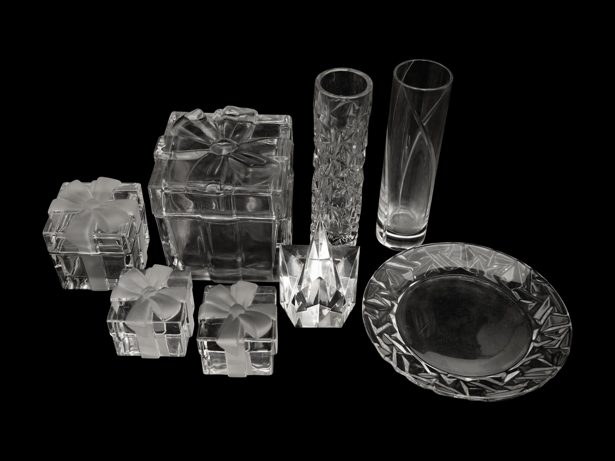 Eight Tiffany and Co. Glass Articles — 20th Century