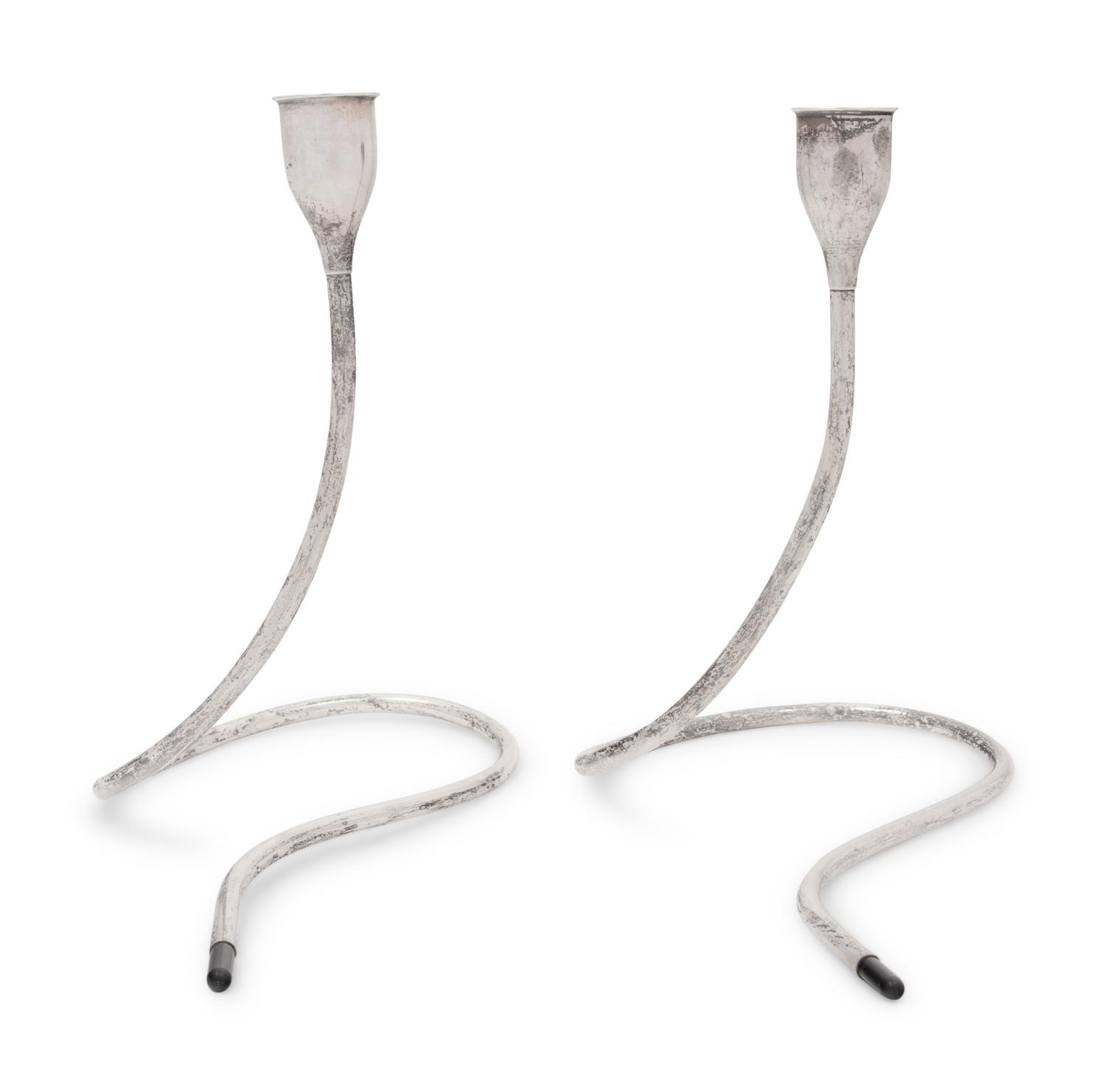 A Pair of American Silver Candlesticks