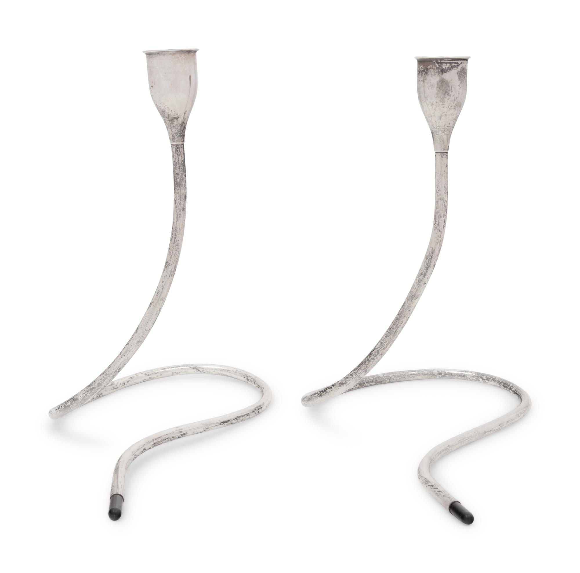 A Pair of American Silver Candlesticks