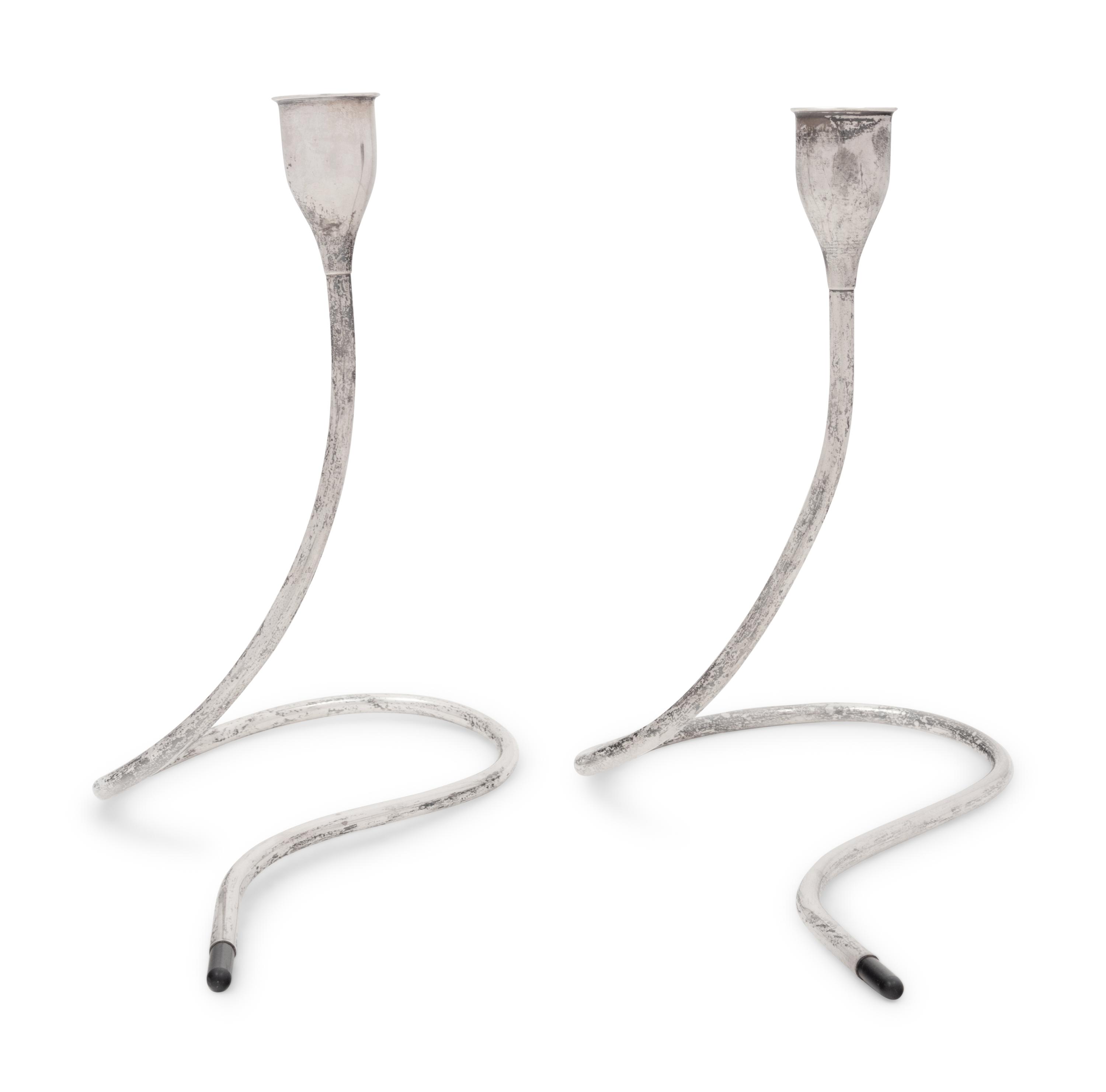 A Pair of American Silver Candlesticks