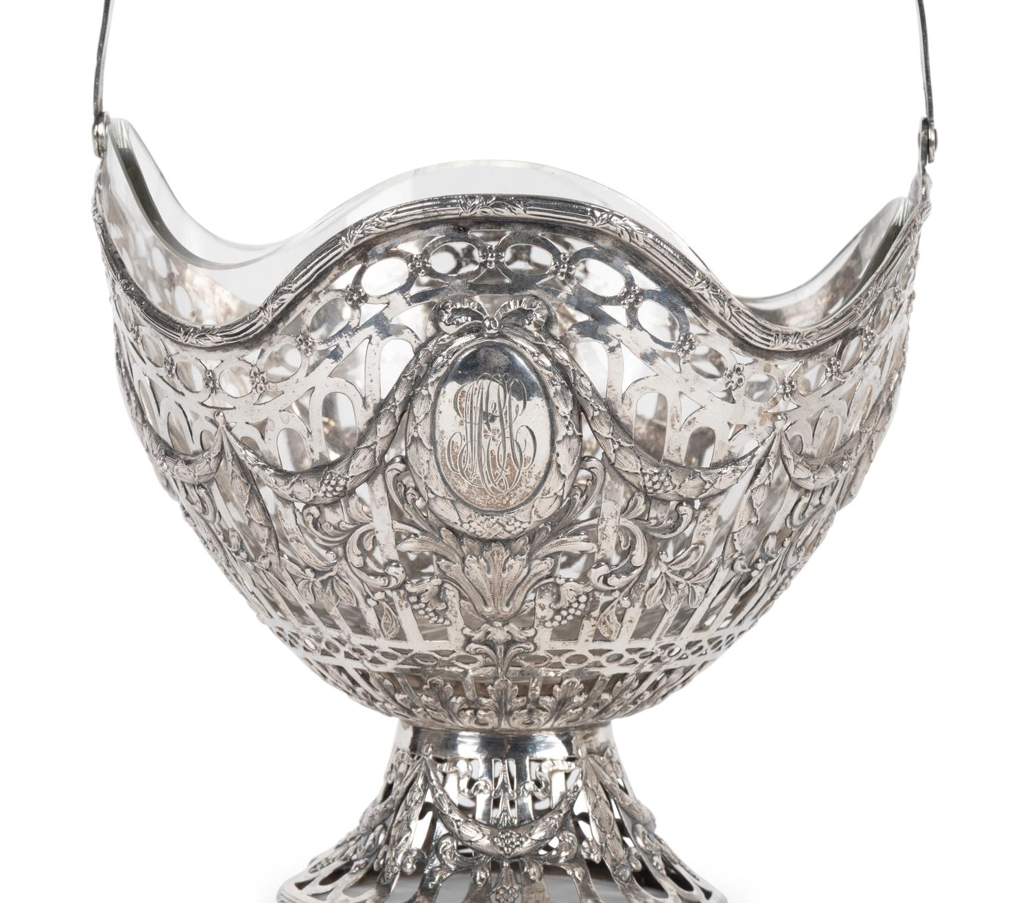 A Pair of German Silver Reticulated Fruit Baskets