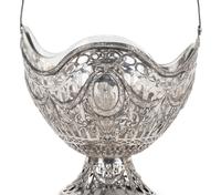 A Pair of German Silver Reticulated Fruit Baskets