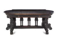 An Italian Renaissance Style Ebonized Library Table