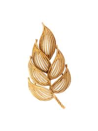 TIFFANY & CO., YELLOW GOLD LEAF BROOCH