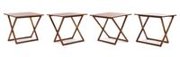 Aksel Kjersgaard, DENMARK, 1960s, a set of four collapsible side tables, fitted into a similar storage cube