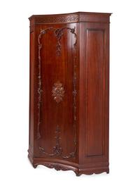 A George III Style Mahogany Corner Cabinet in the Chippendale Taste