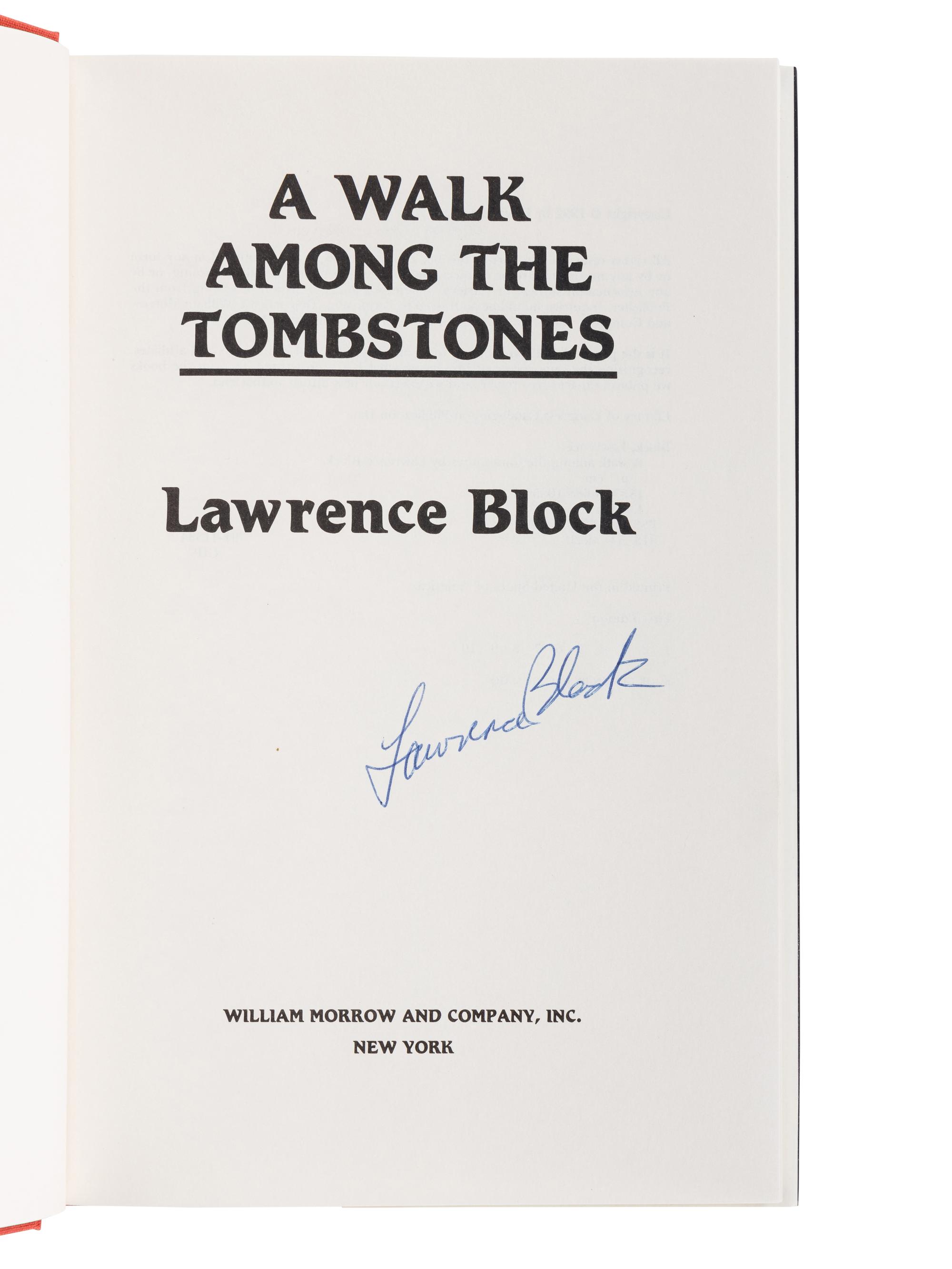 BLOCK, Lawrence (b. 1938). A group of 6 works by Block, ALL FIRST EDITIONS, ALL SIGNED OR INSCRIBED, comprising: