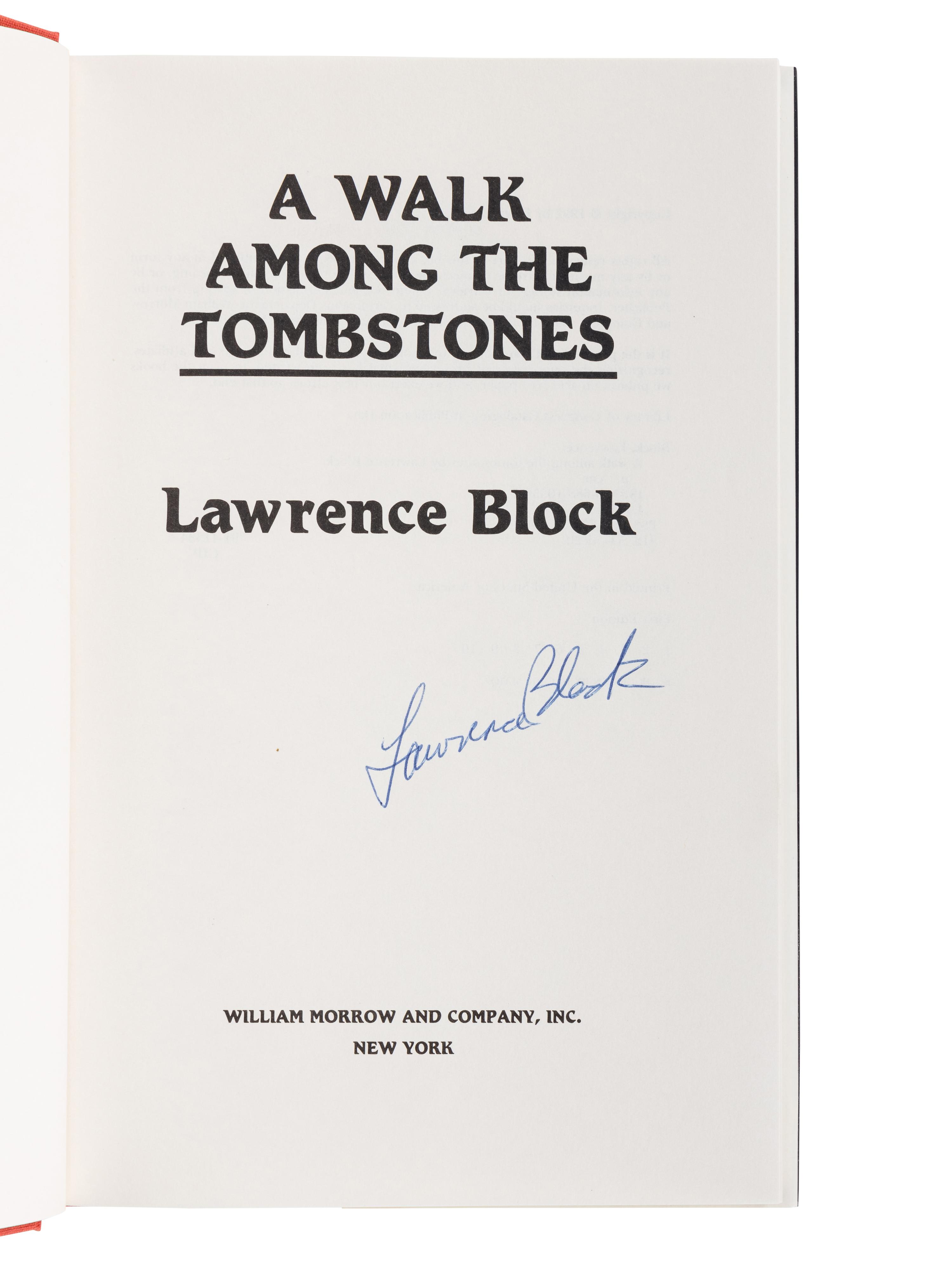 BLOCK, Lawrence (b. 1938). A group of 6 works by Block, ALL FIRST EDITIONS, ALL SIGNED OR INSCRIBED, comprising: