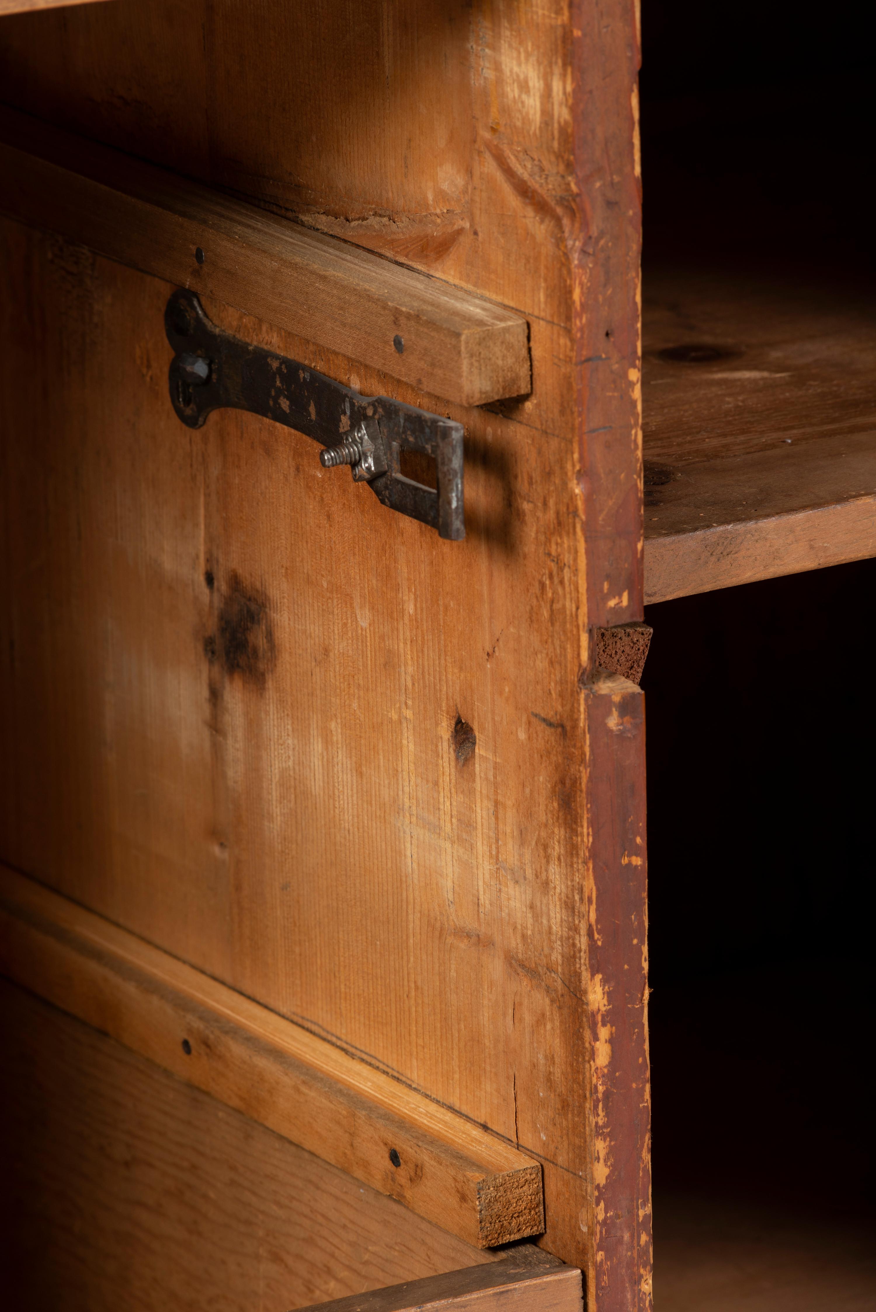 A Continental Carved and Paint Decorated Wardrobe