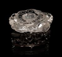 Two Chinese Rock Crystal Carvings and a Spinach Jade Seal