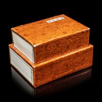 A Chinese Faux Bois Decorated Porcelain 'Books' Box and Cover, Qing Dynasty, 18th-19th Century 清中期 仿木紋釉書式蓋盒