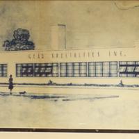 A Hand Tinted Presentation Drawing by Fox & Fox Architects and Engineers, Chicago, IL. 26.5" W x 1.5" D x 14.5" H — United States, 20th Century