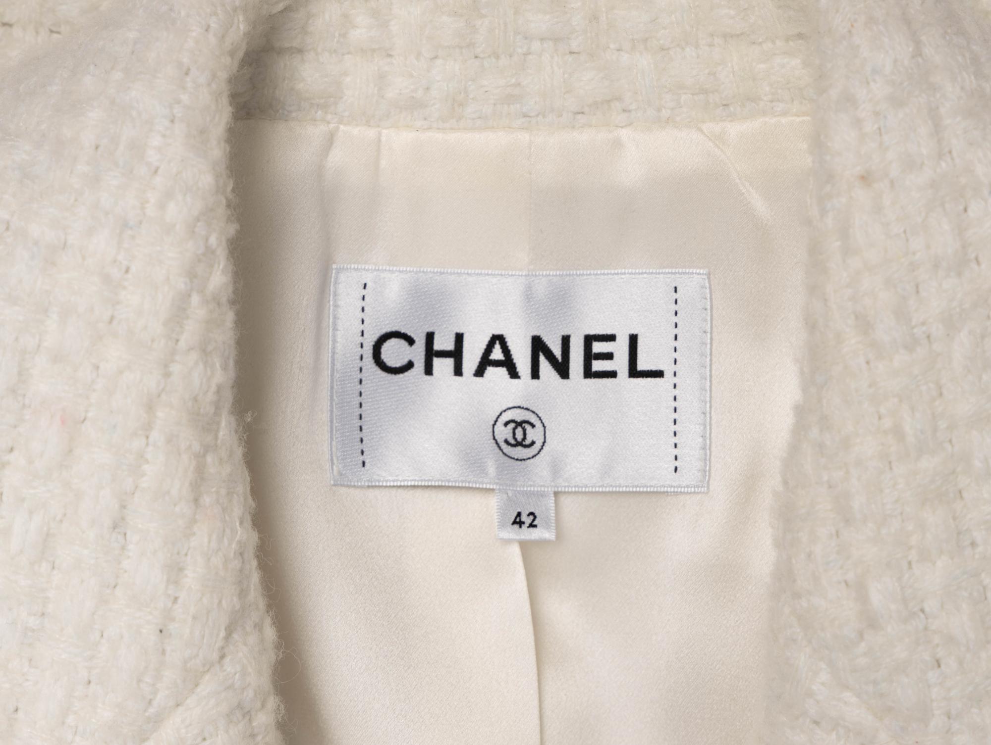 Chanel, White Tweed Tailored Jacket