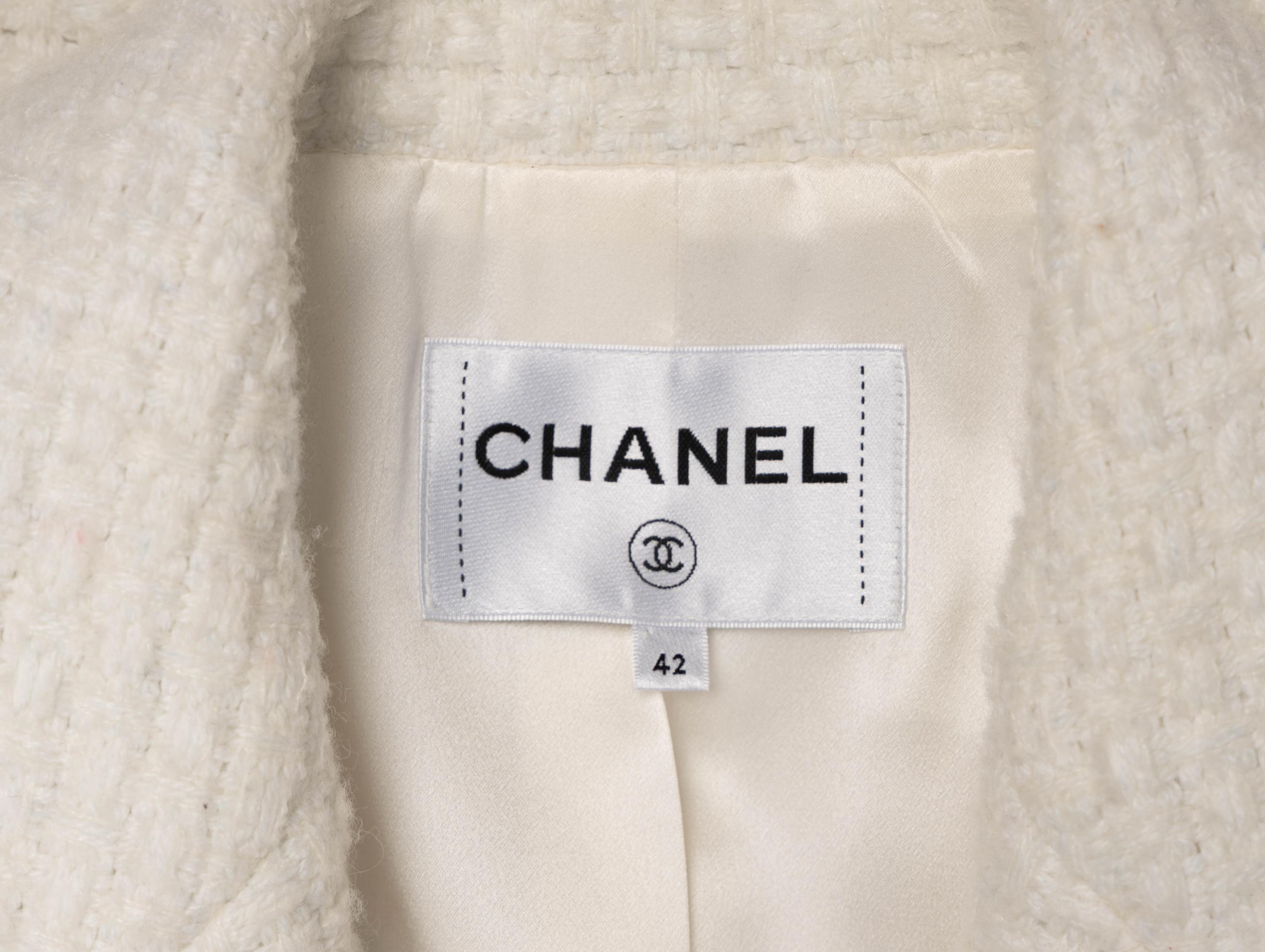 Chanel, White Tweed Tailored Jacket
