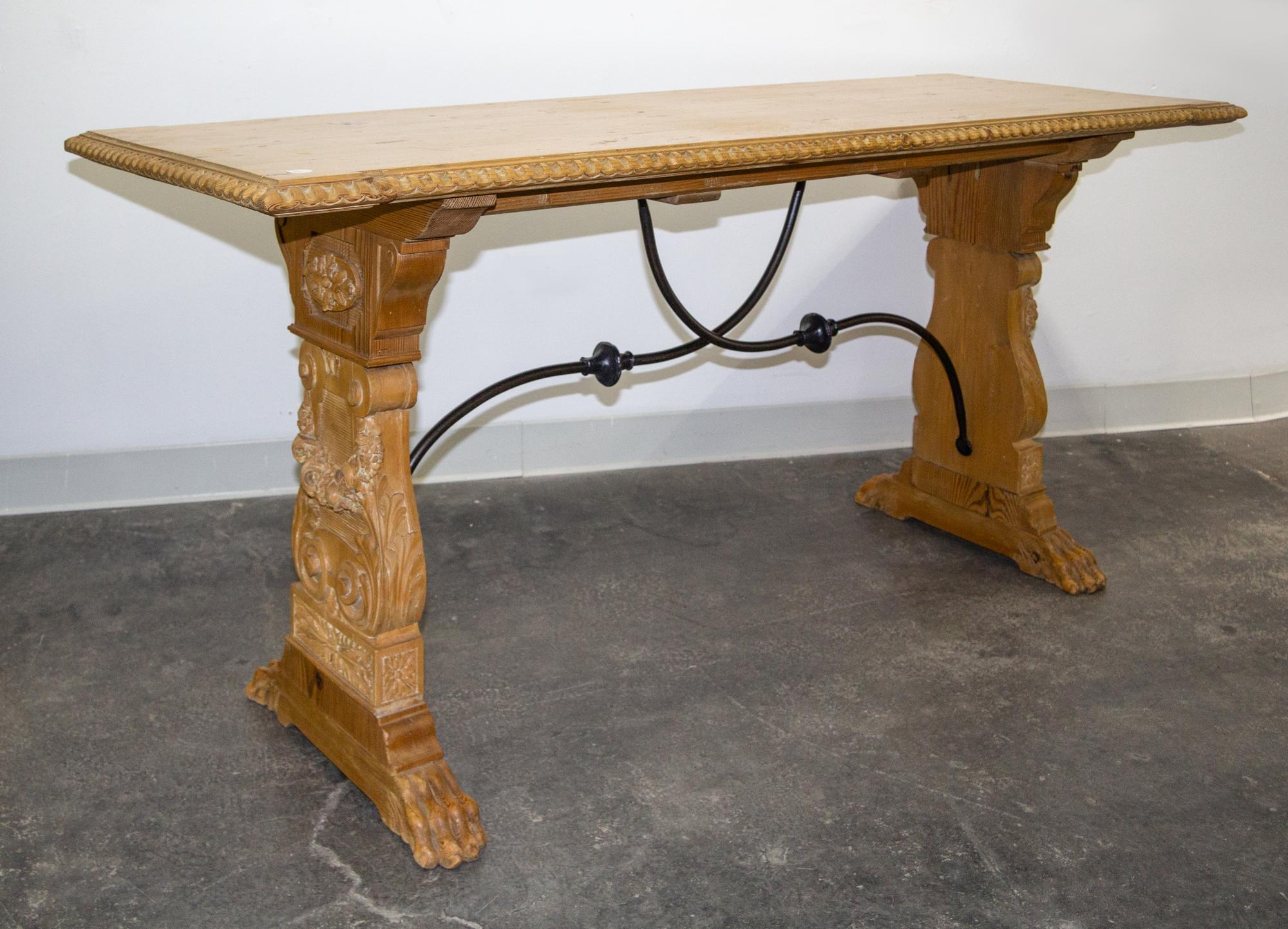 A Spanish Baroque Style Iron Mounted Table Height 29 1/2 x width 66 x depth 25 inches. — 20TH CENTURY