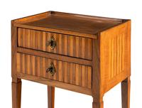 A Louis XVI Style Walnut and Fruitwood Side Table