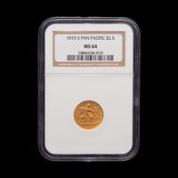 A 1915-S Panama-Pacific Exposition Commemorative $2.50 Gold Coin [NGC MS64]