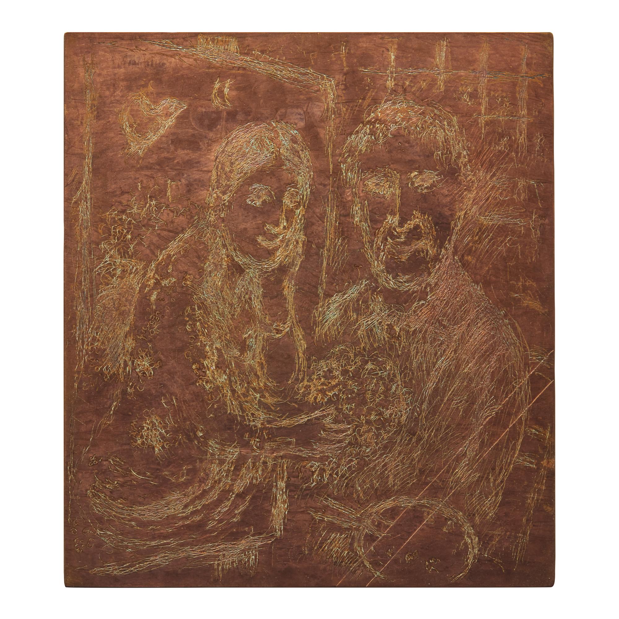 Marc Chagall (Belarusian/French, 1887–1985) — Original Copper Plate for Le Peintre au Chevalet , 1980