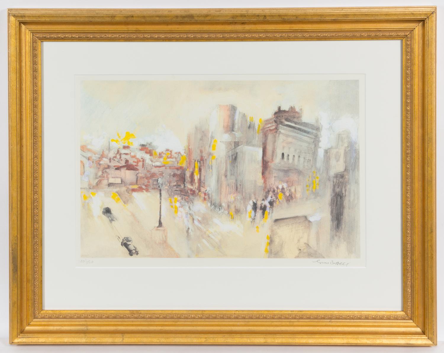 Giuseppe Bacci, (Italian, b. 1921), Boulevard Raspail no. 94 and Roma de notte no. 22 (two works)