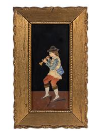 Three Framed Continental Pietra Dura Plaques Depicting Musicians