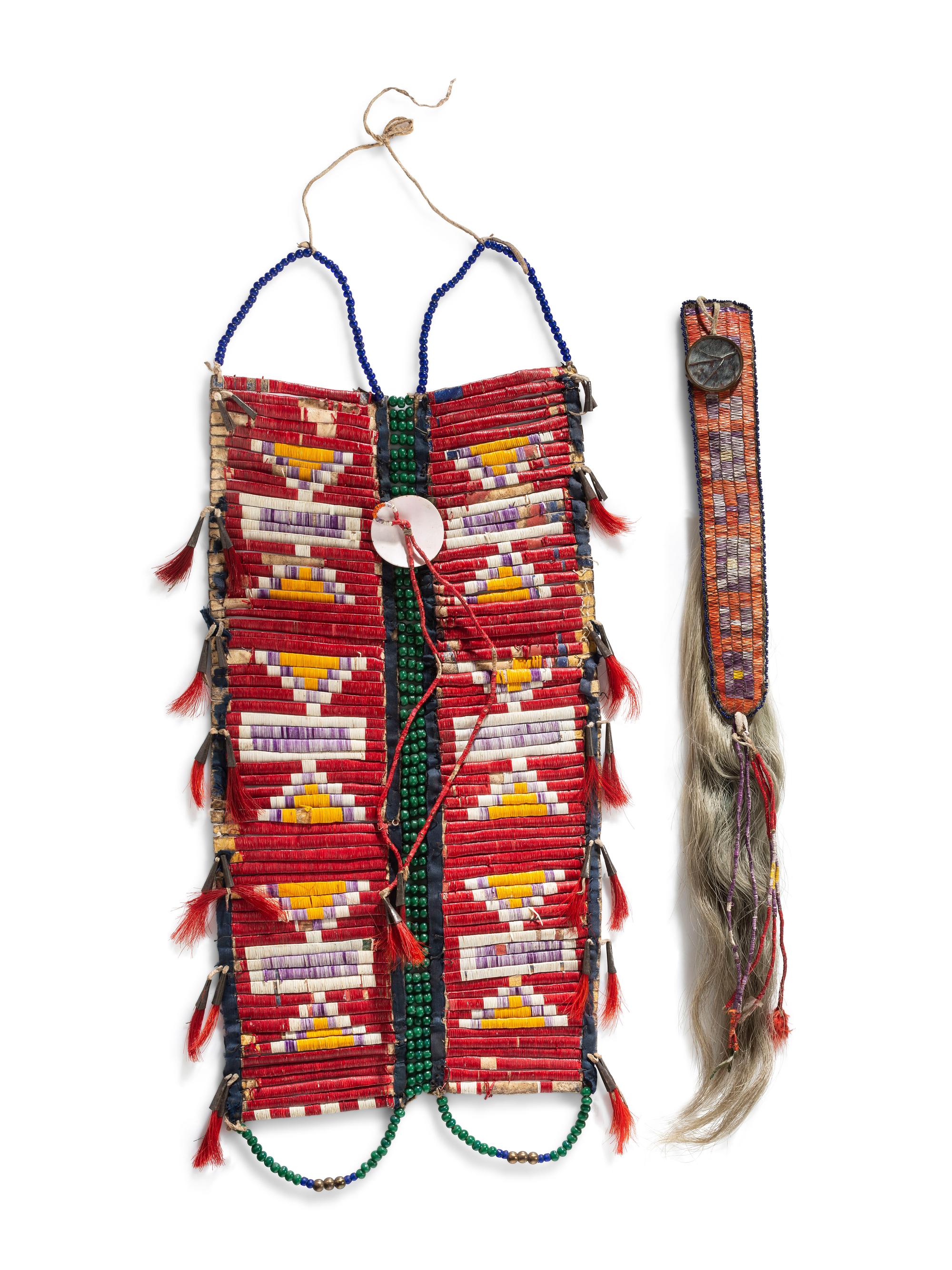 Sioux Quilled Breastplate and Hair Ornament