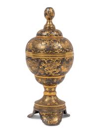 A Finely Inlaid Japanese Iron Covered Stem Bowl