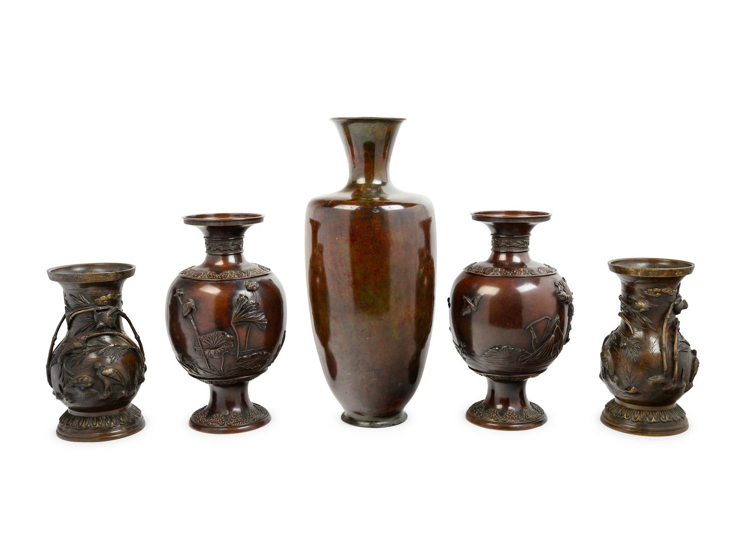 11 Japanese Bronze Vessels