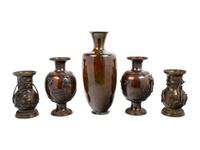 11 Japanese Bronze Vessels